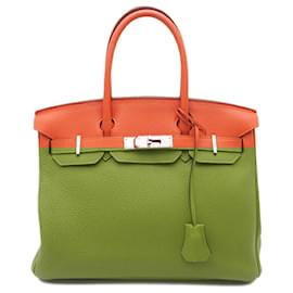 Hermès-Hermès Orange Clemence Birkin Retourne 30-Orange