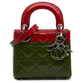 Dior-Dior Red Mini Patent Cannage Lady Dior-Red