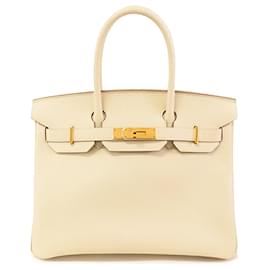 Hermès-Hermès Brun Epsom Birkin Retourne 30-Marron,Beige