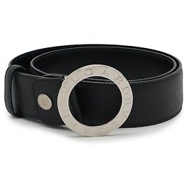 Bulgari Bvlgari Bvlgari Leather Belt Black