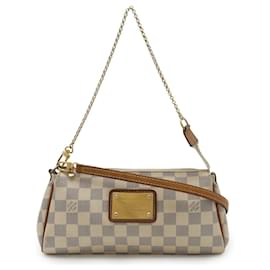Louis Vuitton-Louis Vuitton Damier Azur Eva Pouch Chain Bag-Other,Cream