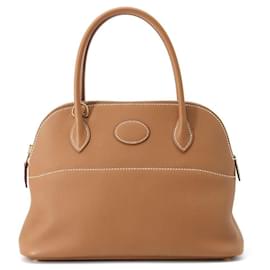 Hermès-Sac à main Hermes Bolide 27 en cuir Swift doré-Doré