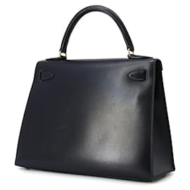 Hermès-Sac à main Hermes Kelly 28 en bleu indigo-Bleu