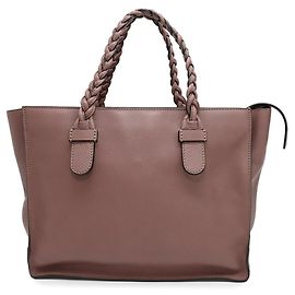 Borsa tote in pelle Valentino Garavani Marrone Rosa
