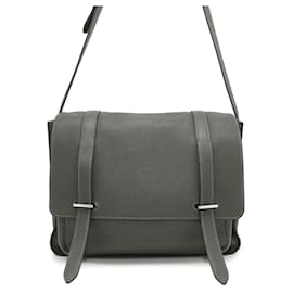 Hermès-Sac à épaule Hermes Steve Besace en gris-Marron