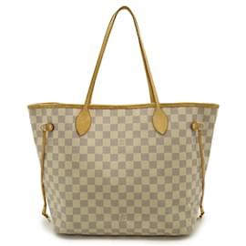 Louis Vuitton-Louis Vuitton Damier Azur Neverfull MM Tote Bag-Cream