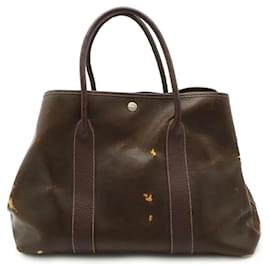 Hermès-Sac Tote PM Hermes Garden-Marron foncé