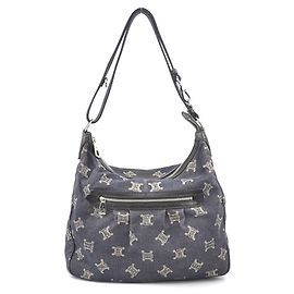 Céline Bolsa de ombro de denim Celine Azul