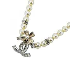 Chanel-Chanel Necklace Coco Mark Clover-Silvery,Golden