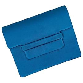 Yves Saint Laurent Pochette YSL bleue de cérémonie vintage des années 90 Turquoise