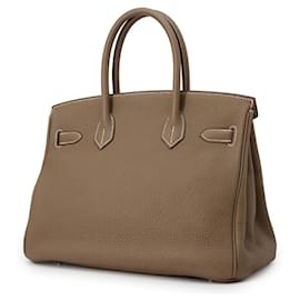 Hermès-Sac à main Hermes Birkin 30 en cuir Togo Etoupe-Taupe