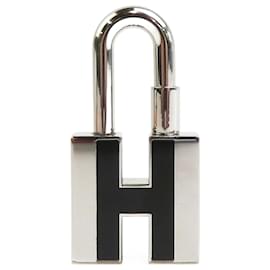 Hermès-Cadenas en métal émaillé Hermès H-Noir,Argenté