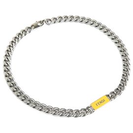 Collana in metallo argento Fendi per uomini Argento