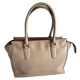 Coach leather handbag beige Beige