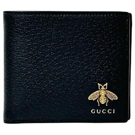 Gucci-GUCCI Men's Animalier Bi-fold Wallet-Black