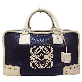 Bolsa Loewe Amazona 36 de couro preto e bege Preto Bege