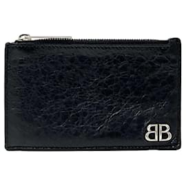 Balenciaga-Balenciaga Black Leather Coin Purse-Black