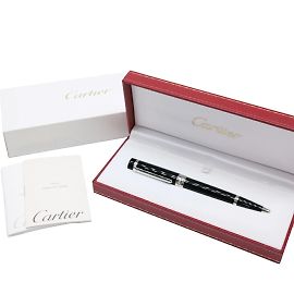 Cartier Pasha Ballpoint Pen Black Silvery