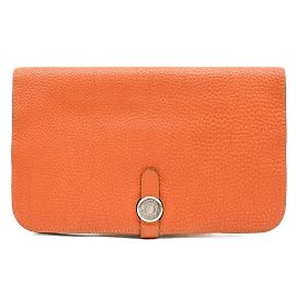 Hermès Hermes Dogon Long Wallet in Orange Togo Leather Orange