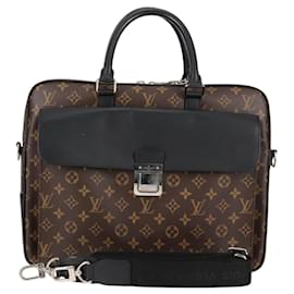 Louis Vuitton-LOUIS VUITTON Monogram Macassar Soft briefcase Bag 2way M56719 LV Auth 118897M-Monogram
