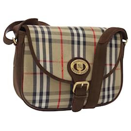 Autre Marque-Burberrys Nova Check Shoulder Bag Canvas Beige Auth bs25431-Beige