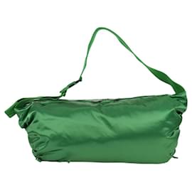 Autre Marque-BOTTEGA VENETA Jody Shoulder Bag Nylon Green Silver Auth 122474V-Silvery,Green