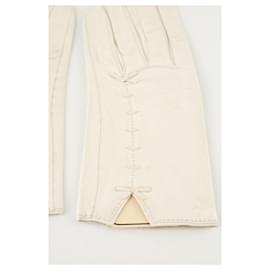Hermès-Leather gloves-White