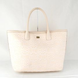 Bolsa tote de couro rosa bege Dolce & Gabbana Bege