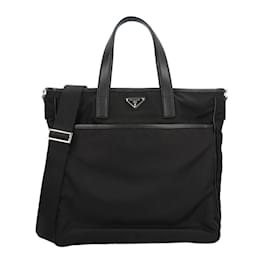 Prada-Prada Nylon Shoulder Bag-Black