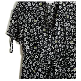 Maison Martin Margiela-Maison Martin Margiela 2015 Dress FR42 Black Silk Daisy Printed Dress UK14 US12-Black