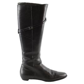 Jimmy Choo Schwarze Lederstiefel Schwarz