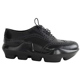 Prada-Leather lace-up shoes-Black