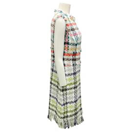 Oscar de la Renta-Oscar de la Renta Peacock Multi 2020 Robe de Jour Tweed Day Dress-Multiple colors