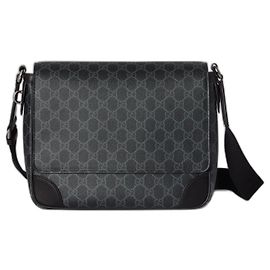 Gucci GG emblem crossbody bag medium size Black Grey