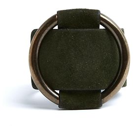 Céline Bracelet Phoebe Philo Large Green Suede Brutalist Cuff Bracelet Celine Dark green