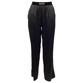 Schwarze Seidenhose mit elastischem Bund von Tom Ford Schwarz
