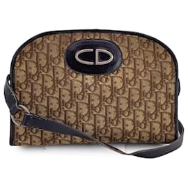 Dior-Christian Vintage Brown Oblique Monogram Canvas Shoulder Bag-Brown