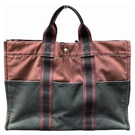 Hermès-Sac fourre-tout en toile Hermes-Bleu