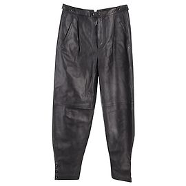 Pantaloni a vita alta tampered Givenchy in pelle nera Nero