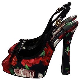 Pompes à imprimé floral Dolce & Gabbana en satin multicolore Autre