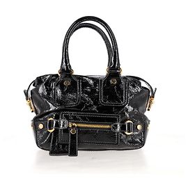 Borsa a mano a piccolo telaio con tasca frontale in pelle nera Dolce & Gabbana Nero