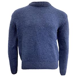 Autre Marque-Mr. P. Knitted Sweater in Navy Blue Wool-Blue,Navy blue