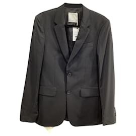 Sandro- Sandro Paris Single-Breasted Blazer in Black Wool-Black