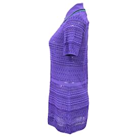 Missoni-Missoni V-neck Polo Shirt in Purple Viscose-Purple