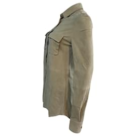 Joseph-Joseph Buttoned Shirt in Beige Suede-Beige