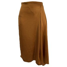 Jupe midi en satin Vanessa Bruno en polyester marron Marron Rouge