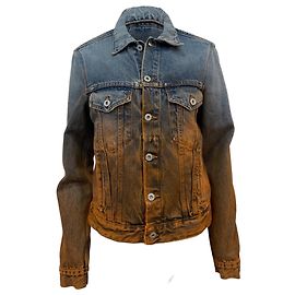 Off White Off-White Degrade Denim Jacket in Orange Denim Orange