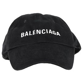 Gorra de béisbol de algodón negro con logo de Balenciaga Negro