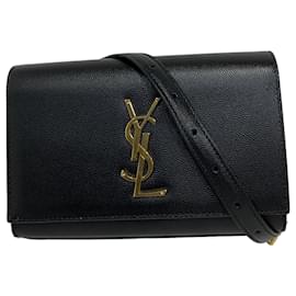 Saint Laurent- Saint Laurent Kate Belt Bag in Black Leather-Black
