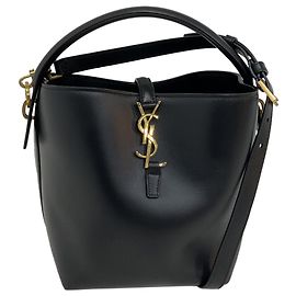Borsa a secchiello Le 37 Grande di Saint Laurent in pelle nera Nero